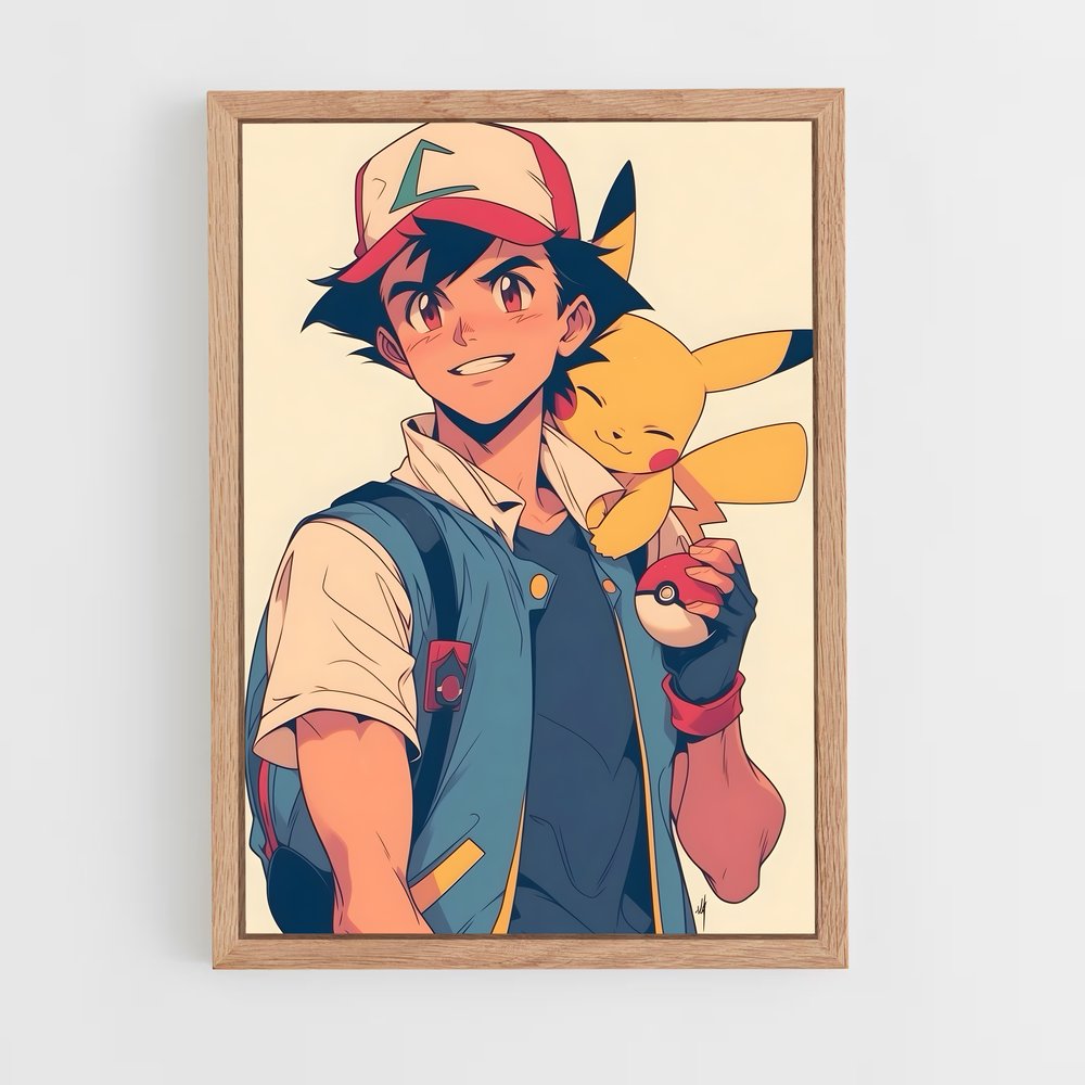 Poster Ash et Pikachu en Mission – affiche Pokemon (vue 4)
